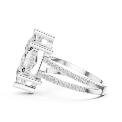 Split-Shank Pave Solitaire - Marquise Vintage Engagement Ring