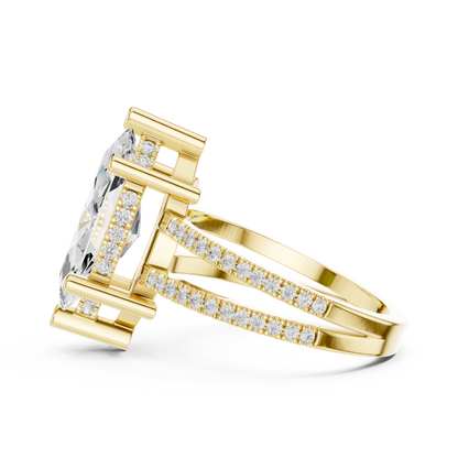 Split-Shank Pave Solitaire - Marquise Vintage Engagement Ring