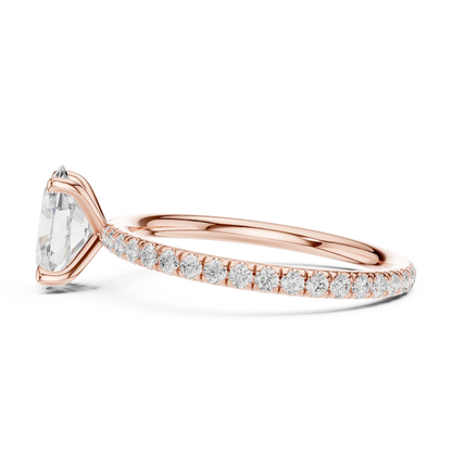 Pave Solitaire - Oval Engagement Ring