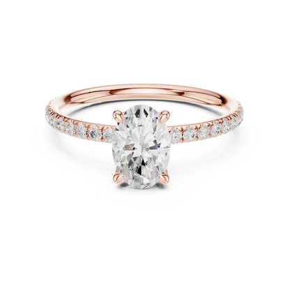 Pave Solitaire - Oval Engagement Ring
