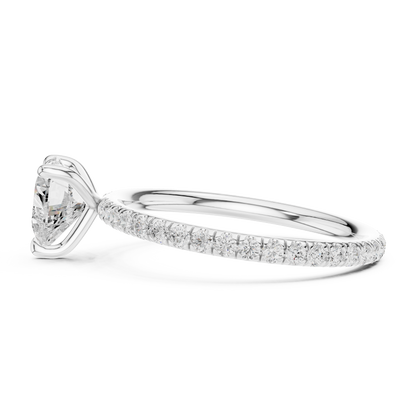 Pave Solitaire - Heart Engagement Ring