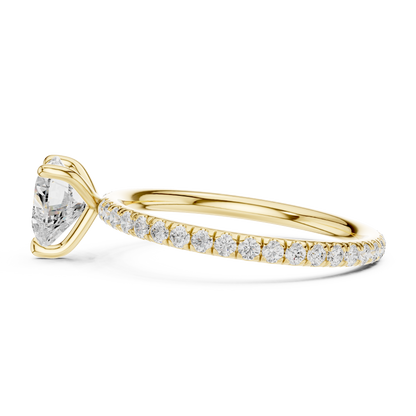 Pave Solitaire - Heart Engagement Ring