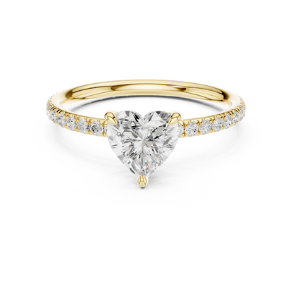 Pave Solitaire - Heart Engagement Ring