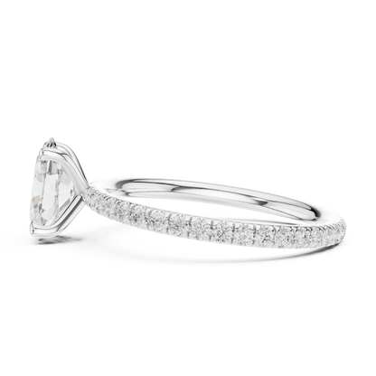 Pave Solitaire - Oval Engagement Ring