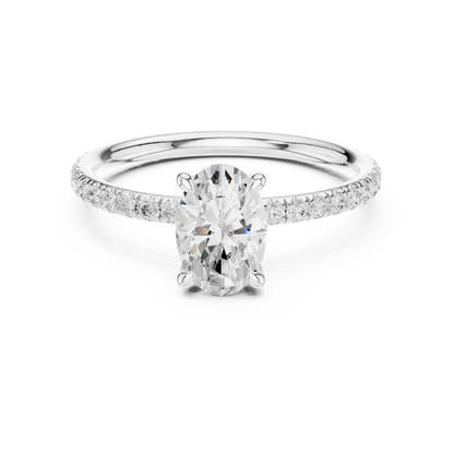 Pave Solitaire - Oval Engagement Ring