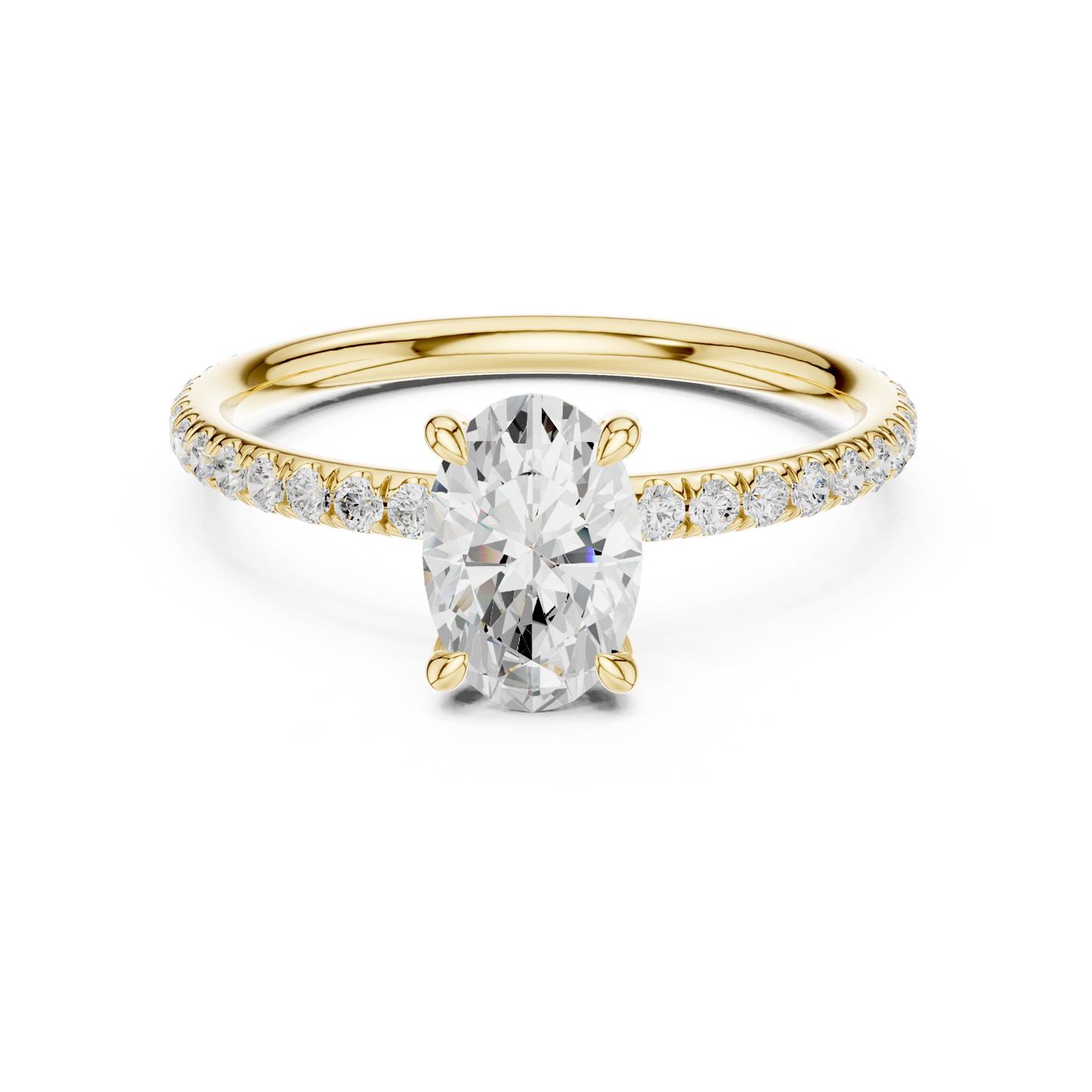 Pave Solitaire - Oval Engagement Ring