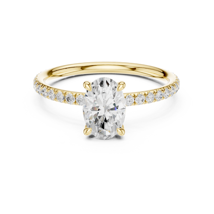 Pave Solitaire - Oval Engagement Ring