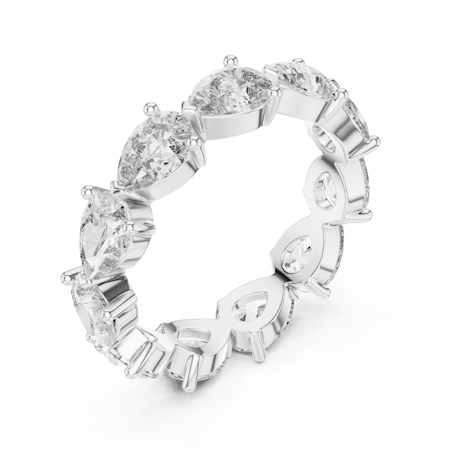Full-Eternity Pear Diamond Wedding Band