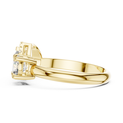 Toi et Moi - Pear Halo & Round Engagement Ring