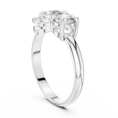 Toi et Moi - Pear Halo & Round Engagement Ring