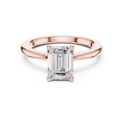 Classic Solitaire - Emerald Engagement Ring