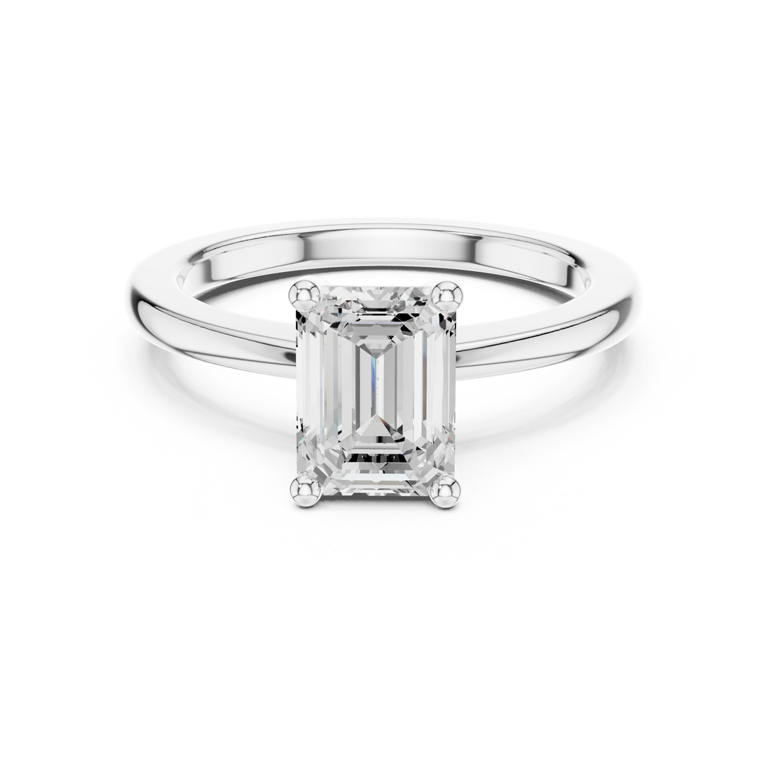 Classic Solitaire - Emerald Engagement Ring