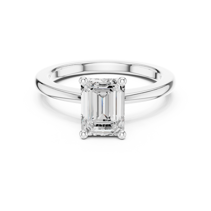 Classic Solitaire - Emerald Engagement Ring