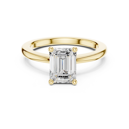 Classic Solitaire - Emerald Engagement Ring