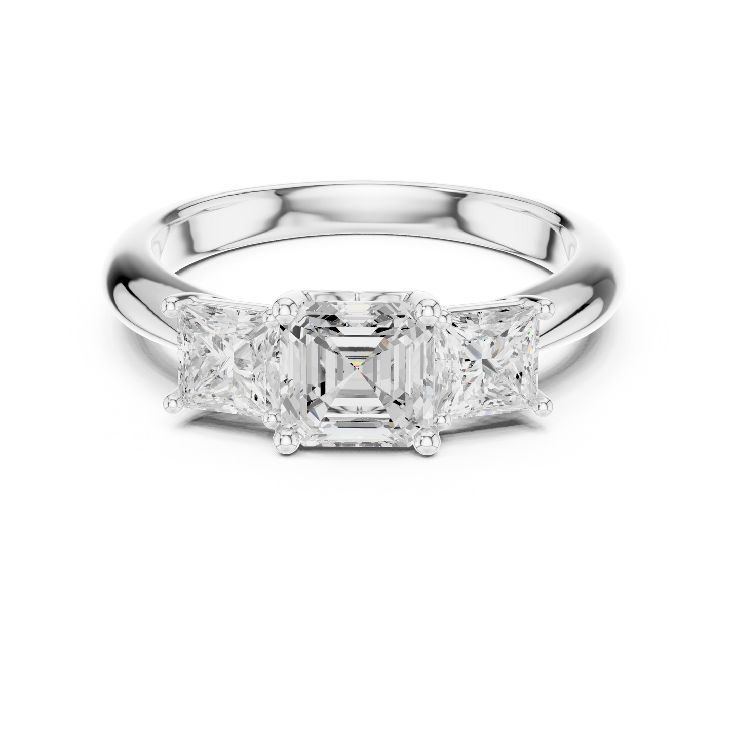 Trilogy -  Princess Cut Engagement Ring