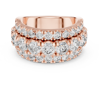 Triple-Row Pave Diamond Statement Band