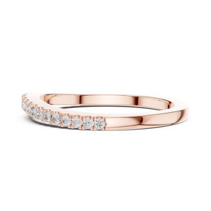French Pave Half-Eternity Wedding Band