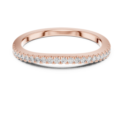 French Pave Half-Eternity Wedding Band