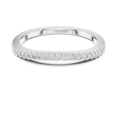 French Pave Half-Eternity Wedding Band