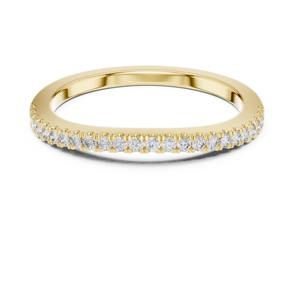 French Pave Half-Eternity Wedding Band