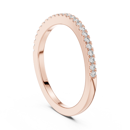 French Pave Half-Eternity Wedding Band