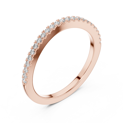 French Pave Half-Eternity Wedding Band