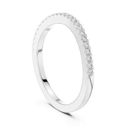 French Pave Half-Eternity Wedding Band