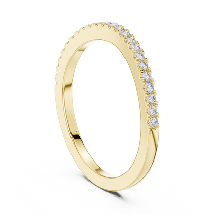 French Pave Half-Eternity Wedding Band