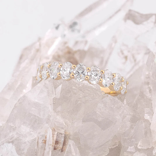 Hazel 1/2 Band Oval Wedding/Eternity Ring (Made to Order)