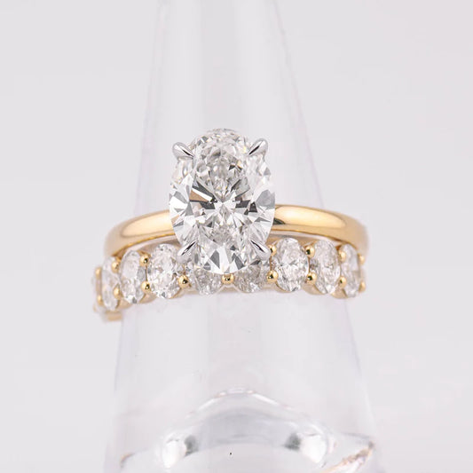 Hazel 1/2 Band Oval Wedding/Eternity Ring (Made to Order)