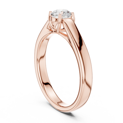 Cathedral Knife-Edge Solitaire - Round Engagement Ring