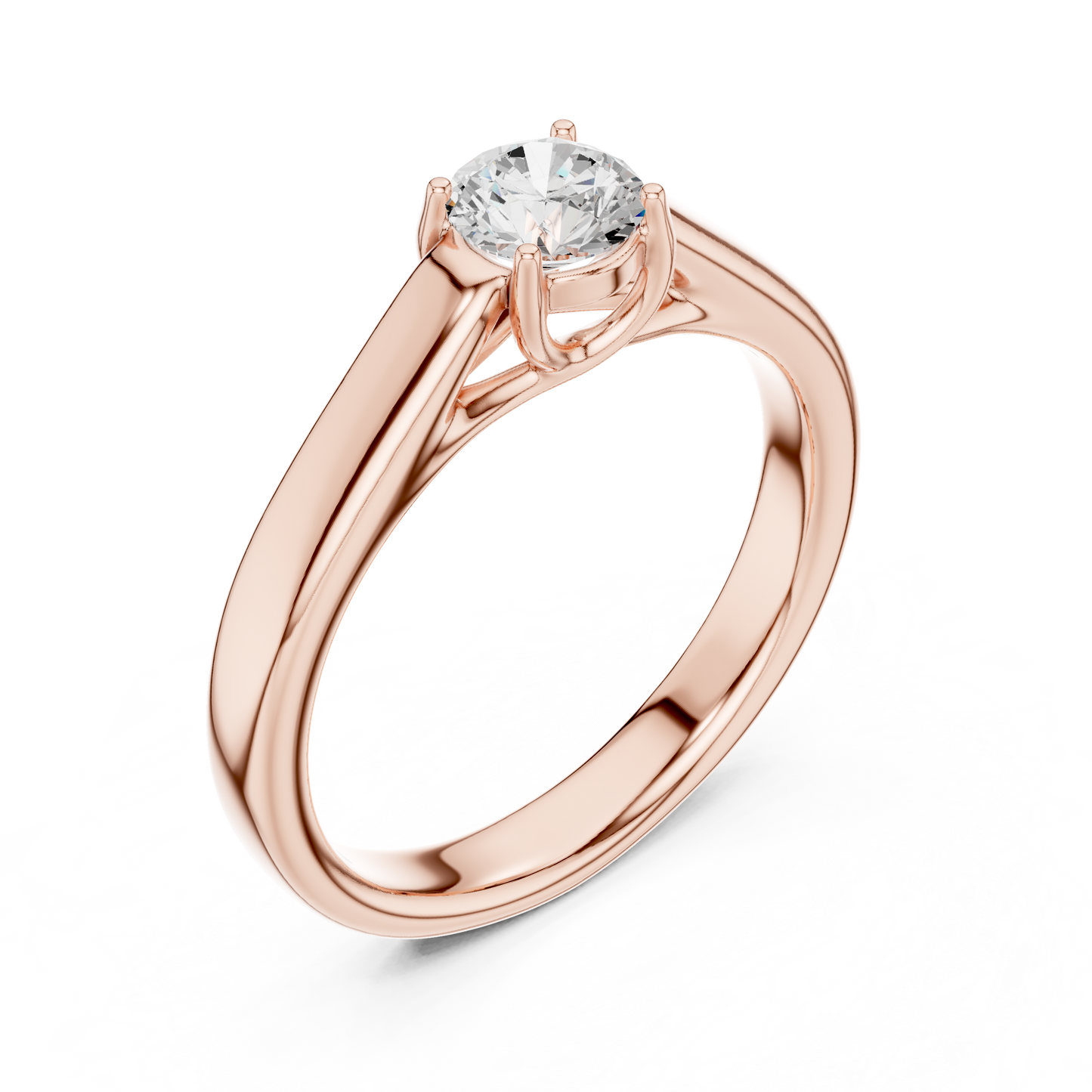 Cathedral Knife-Edge Solitaire - Round Engagement Ring