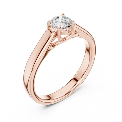 Cathedral Knife-Edge Solitaire - Round Engagement Ring