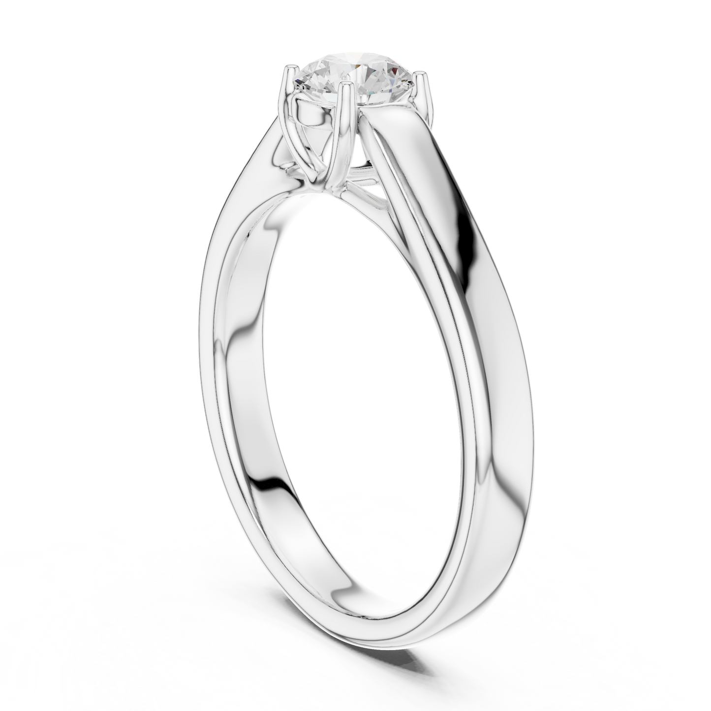 Cathedral Knife-Edge Solitaire - Round Engagement Ring