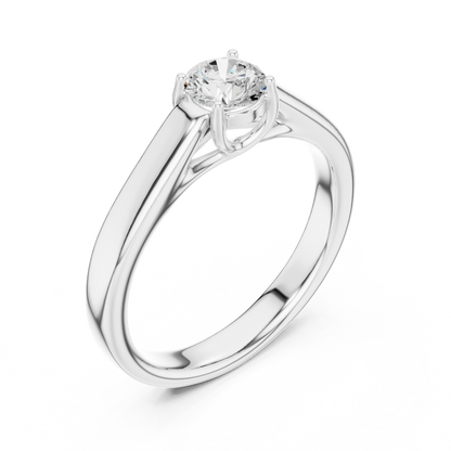 Cathedral Knife-Edge Solitaire - Round Engagement Ring