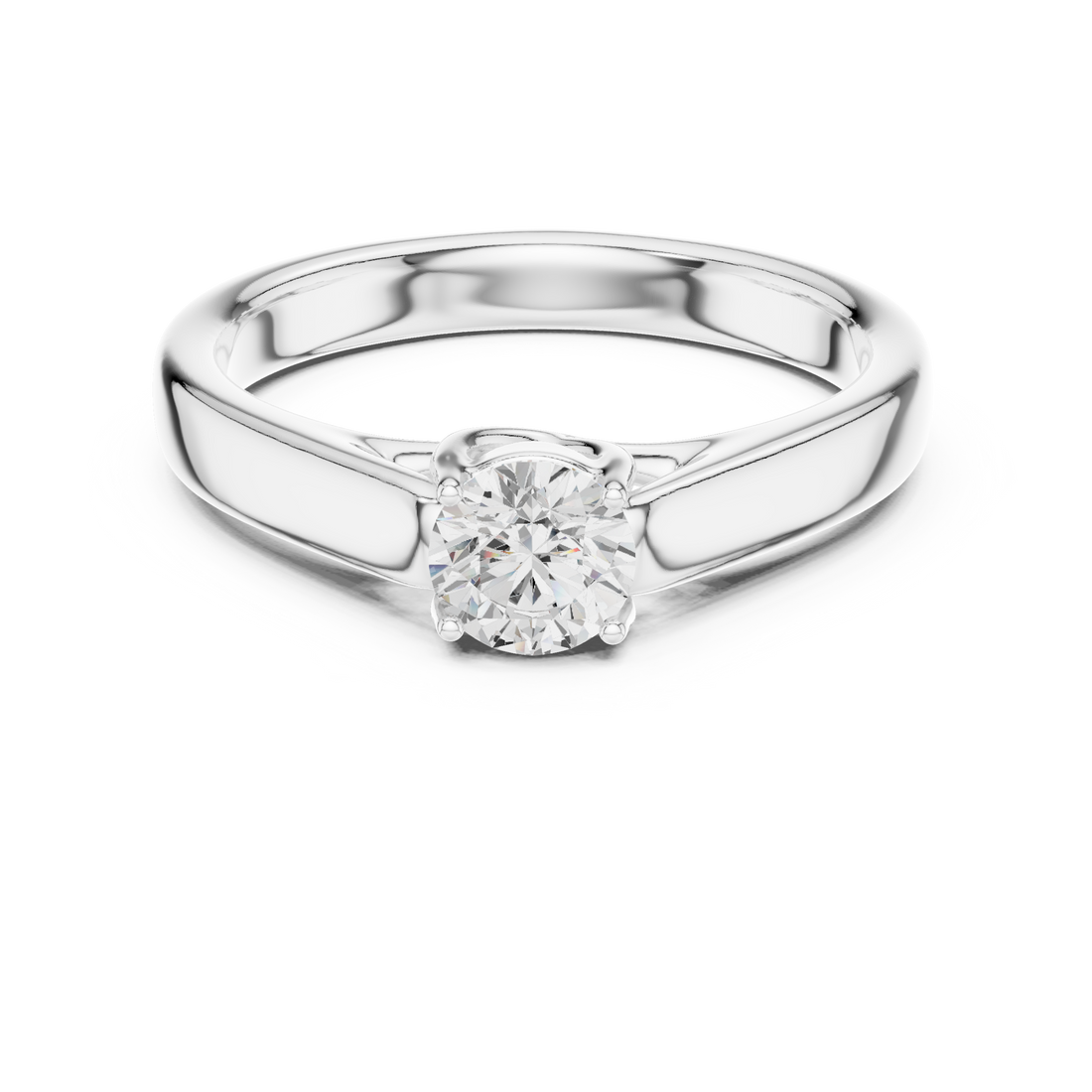 Cathedral Knife-Edge Solitaire - Round Engagement Ring