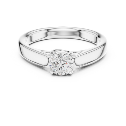 Cathedral Knife-Edge Solitaire - Round Engagement Ring