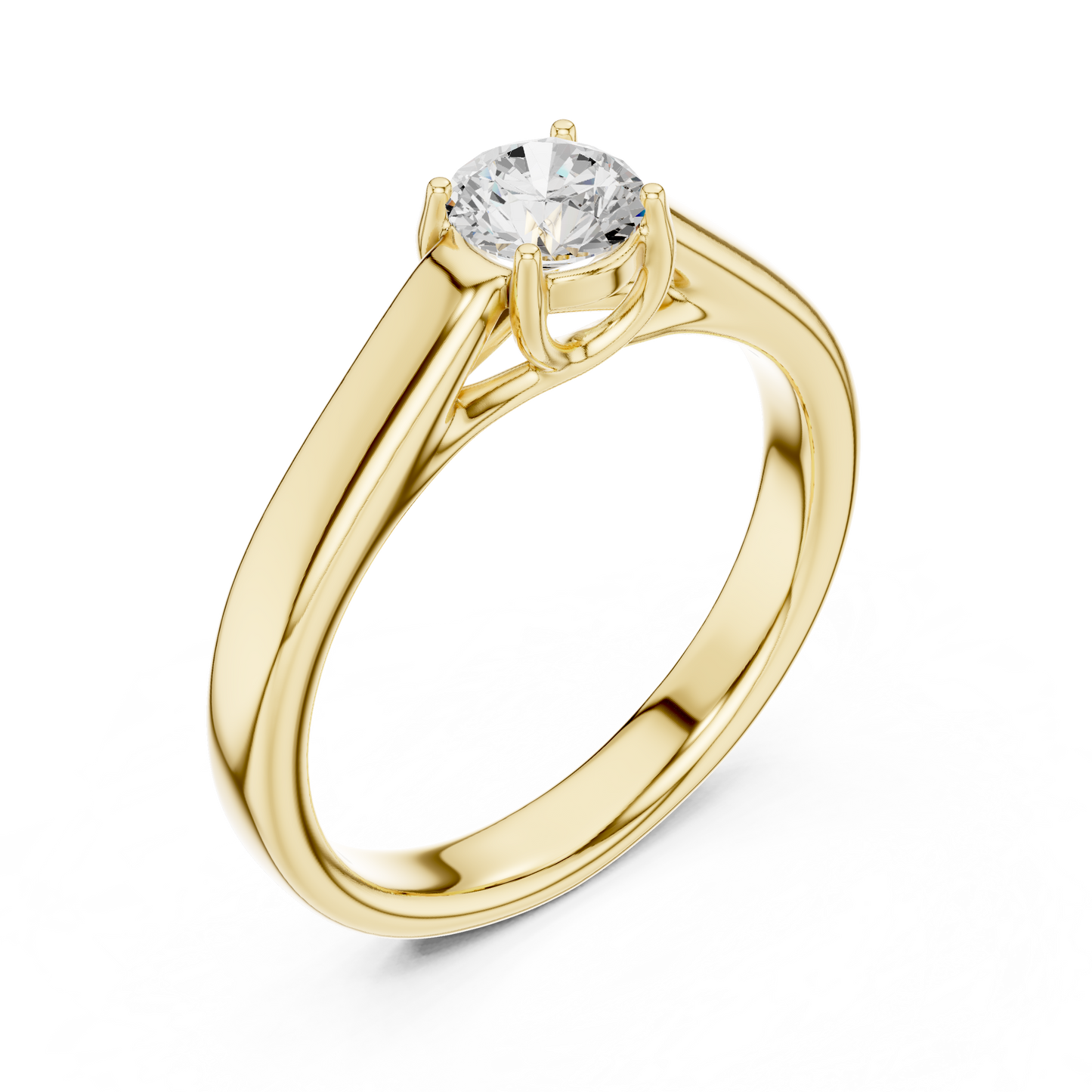 Cathedral Knife-Edge Solitaire - Round Engagement Ring