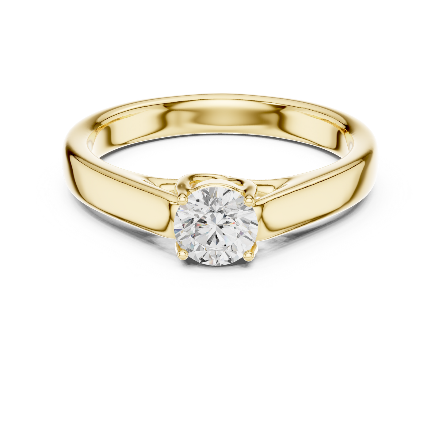 Cathedral Knife-Edge Solitaire - Round Engagement Ring
