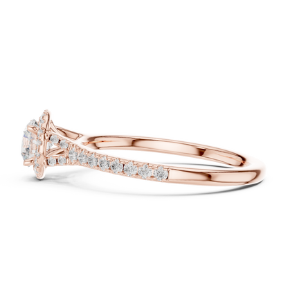 Halo Solitaire - Tapered Pave - Round Engagement Ring