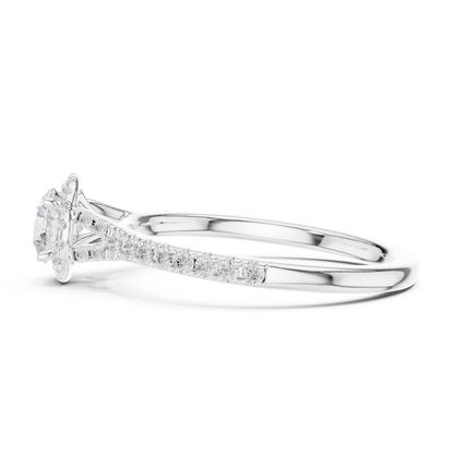 Halo Solitaire - Tapered Pave - Round Engagement Ring
