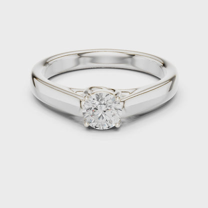 Cathedral Knife-Edge Solitaire - Round Engagement Ring