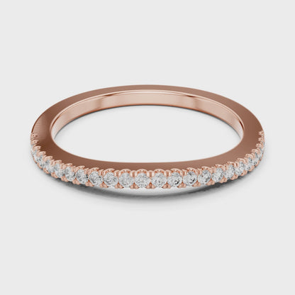 French Pave Half-Eternity Wedding Band