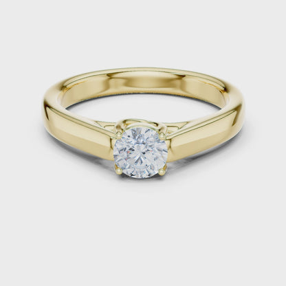 Cathedral Knife-Edge Solitaire - Round Engagement Ring