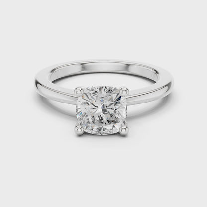 Classic Solitaire - Cushion Engagement Ring