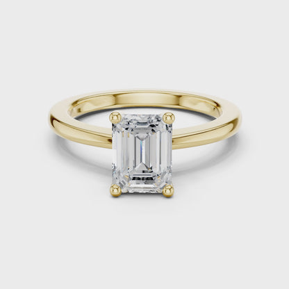 Classic Solitaire - Emerald Engagement Ring