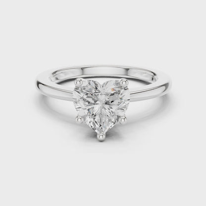 Classic Solitaire - Heart Engagement Ring
