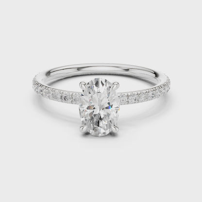 Pave Solitaire - Oval Engagement Ring