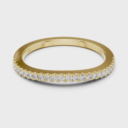 French Pave Half-Eternity Wedding Band