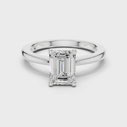 Classic Solitaire - Emerald Engagement Ring